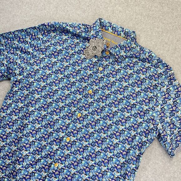 NWT Visconti Black Mens Medium M Button Down Shirt All Over Print Soda Can RARE - Picture 1 of 11